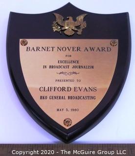 Barnet Nover Journalism Award Presented to Clifford Evans; May 1980