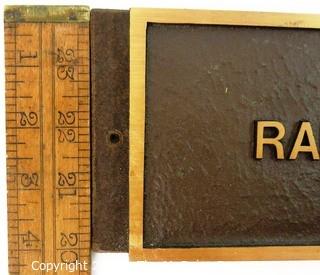 Heavy Bronze Office Desk/Wall Name Plaque from RKO Radio & Television; Journalism Memorabilia 