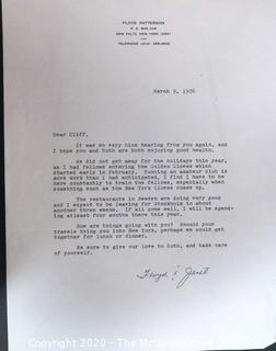 20 year correspondence between Floyd & Janet Patterson with Clifford Evans. Floyd was the two-time heavyweight boxing world champion, signed - Sports Memorabilia   