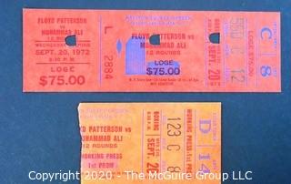 Tickets to Floyd Patterson vs Mohammed Ali Heavyweight Championship Fight, Madison Square Garden, Sept 20, 1972. Sports Boxing Memorabilia