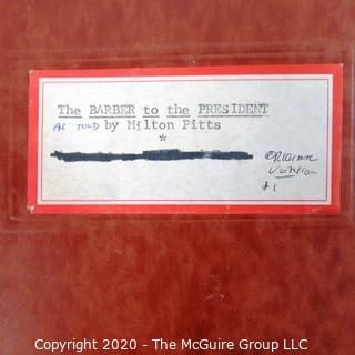 Manuscript for "The Barber to the President" as told by Milt Pitts"; late 1970's