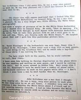 Manuscript for "The Barber to the President" as told by Milt Pitts"; late 1970's