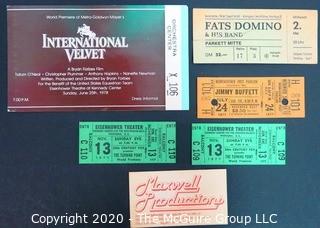 Group of Ticket & Concert Stubs.  Includes Fats Domino and Jimmy Buffet