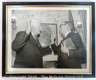 Framed Photo of Clifford Evans Tip O'Neill, Signed with Personal Message. Measures approximately 10" x 9".    Political Memorabilia