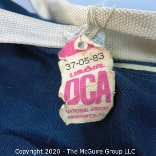 Large Blue Canvas Duffle Bag from European Visit of President Ronald Reagan, 1989.   US Presidential Political Memorabilia 