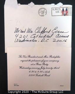 Invitation from Vice President Rockefeller to Press Party in Washington DC, 1975.     US Presidential Political Memorabilia