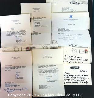 Collection of Presidential Correspondence including Larry Speakes and Lou Gehig.  US Presidential Political Memorabilia
