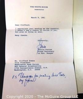 Collection of Presidential Correspondence including Larry Speakes and Lou Gehig.  US Presidential Political Memorabilia
