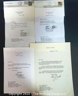 Correspondence to Clifford Evans from White House Officials George Christian, Ron Nesson, Ron Zeigler and Marvin Watson.  US Presidential Political Memorabilia