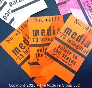 Several sets of Media Tickets and Official Guide for the 1973 Inaugural of President Richard Nixon.  US Presidential Political Memorabilia
