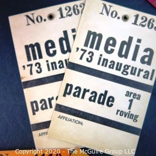 Several sets of Media Tickets and Official Guide for the 1973 Inaugural of President Richard Nixon.  US Presidential Political Memorabilia
