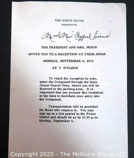 Correspondence & 1973 Reagan Inaugural Program.  US Presidential Political Memorabilia