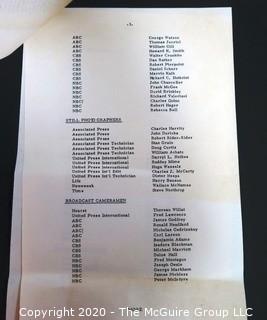 1972 Press Pass and Trip Attendee List for President Richard Nixon's Visit to Austria, USSR, Iran & Poland.  US Presidential Political Memorabilia
