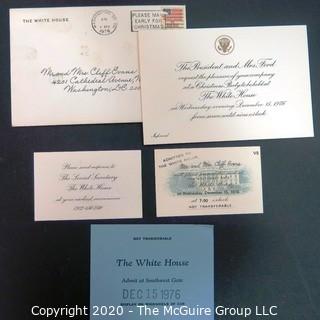 President Ford and First Lady personal invite to Cliff and Ruth Evans; Christmas; 1976.  US Presidential Political Memorabilia