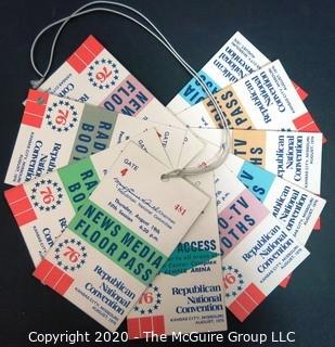 Set of 1976 Republican National Convention (RNC) Media and Floor Passes.  US Presidential Political Memorabilia
