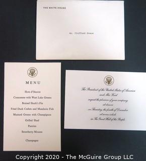 Invitation of President Ford and the First Lady extended to Cliff and Ruth Evans for dinner in The Great Hall of the People, Dec. 4.  US Presidential Political Memorabilia
