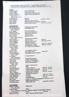 1972 Flight Manifests for Various Presidential Press Charters.  US Presidential Political Memorabilia