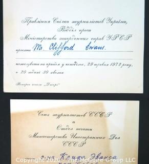 Invitations for Dinners Held During President Richard Nixon's Trip to Russia, 1972
