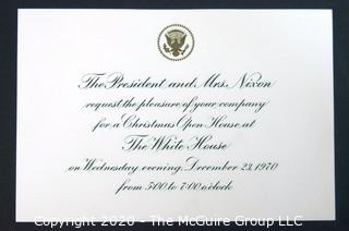 1970 Invite of President Nixon and Mrs. Nixon to Christmas Open House.  US Presidential Political Memorabilia