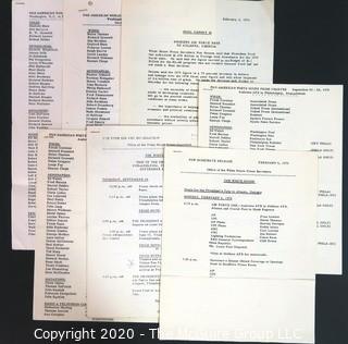 Assortment of 1975 Press "Pool Reports" and Press Charter Manifests.  US Presidential Political Memorabilia