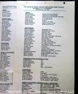 Assortment of 1975 Press "Pool Reports" and Press Charter Manifests.  US Presidential Political Memorabilia