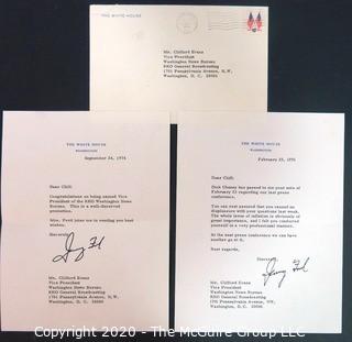 (2) Letters from President Ford to Clifford Evans, 1974 and 1976.  US Presidential Political Memorabilia