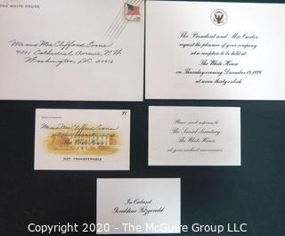 1979 Presidential Invite to Cliff and Ruth Evans from President and Mrs. Carter.  US Presidential Political Memorabilia