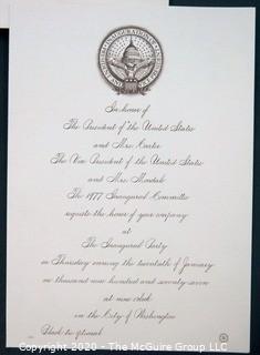 Invitation to Inauguration of President Jimmy Carter and Party Held by Vice President Mondale, 1977.  US Presidential Political Memorabilia