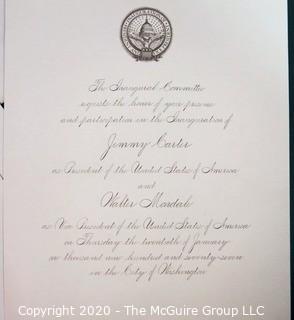 Invitation to Inauguration of President Jimmy Carter and Party Held by Vice President Mondale, 1977.  US Presidential Political Memorabilia