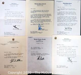 Group of Political of Correspondence from various US Senator's on Letterhead with Signatures