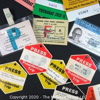 Collection of Presidential Press and Identification Badges; late 1970's
