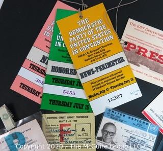 Collection of Presidential Press and Identification Badges; late 1970's
