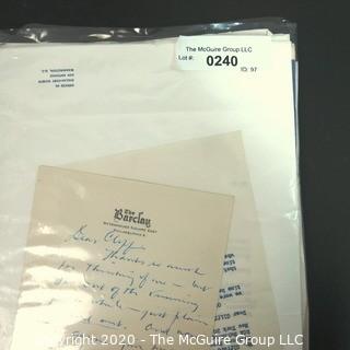 Correspondence addressed to Clifford Evans from a wide range of people including Jerry Parr, Mike Evans, Mo Udall, E B White, William O'Dwyer, George Wallace, Hodding Carter III, Earl Cox and Geraldine Rhoads.  