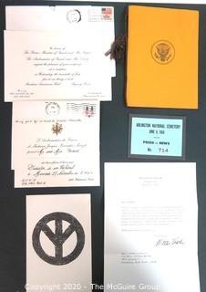 Collection of ephemera including ticket to Burial of Senator Robert F. Kennedy; Arlington National Cemetery. Political Memorabilia.