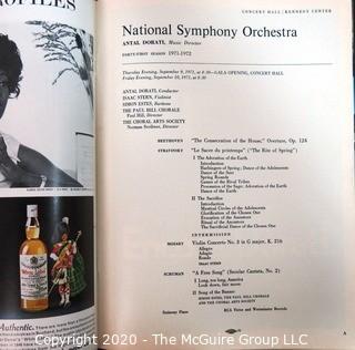 1971 Official Program of the Inaugural Concert at the John F. Kennedy Center for the Performing Arts; Washington DC. Arts & Culture Memorabilia