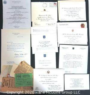 Collection of ephemera including official U.S. government invitations.  Political Memorabilia.