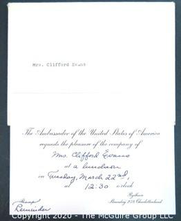 Collection of ephemera including official U.S. government invitations.  Political Memorabilia.