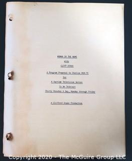 "Woman (sic) in the News with Clifford Evans", a program proposal to WOR-TV for a daytime television series, to be telecast 30 minutes everyday, Monday - Friday.  The eventual show, called "Ladies of the Press" was broadcast from 1962-1968, formatted to feature 3 female print journalists and one quest, with Evans moderating the show. It was described by Evans as a "hard news" program.  Evans eventually sold the program to RKO General Broadcasting.    Political & Journalism Memorabilia