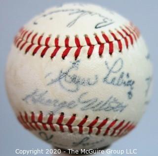 1960 Pittsburgh Pirates Souvenir Team Baseball, sold at stadium. See list of signatures. From collection of Clifford Evans. 