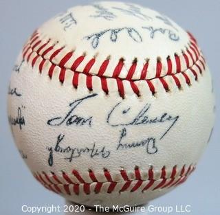 1960 Pittsburgh Pirates Souvenir Team Baseball, sold at stadium. See list of signatures. From collection of Clifford Evans. 