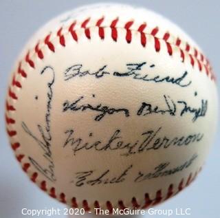 1960 Pittsburgh Pirates Souvenir Team Baseball, sold at stadium. See list of signatures. From collection of Clifford Evans. 