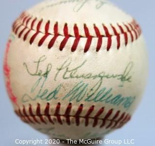 Signed 1956 Official All Star National League Ball, All Star Game. Spalding.:Williams, Aaron, Musial, Spahn, Drysdale,+++ from collection of Clifford Evans (period piece, excellent condition).