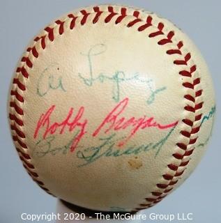 Signed 1956 Official All Star National League Ball, All Star Game. Spalding.:Williams, Aaron, Musial, Spahn, Drysdale,+++ from collection of Clifford Evans (period piece, excellent condition).