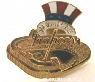 1964 New York Yankees World Series Press Pin.  Sports Baseball Memorabilia. (from the personal collection of Clifford Evans, journalist)