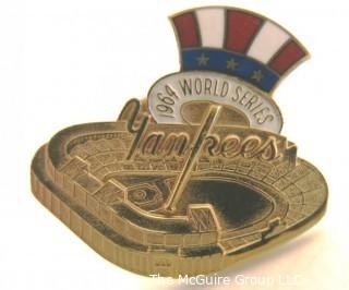 1964 New York Yankees World Series Press Pin.  Sports Baseball Memorabilia. (from the personal collection of Clifford Evans, journalist)