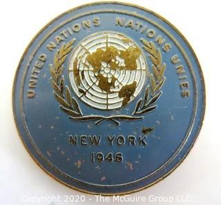 1946 United Nations Pin, New York (from the personal collection of Clifford Evans, journalist)