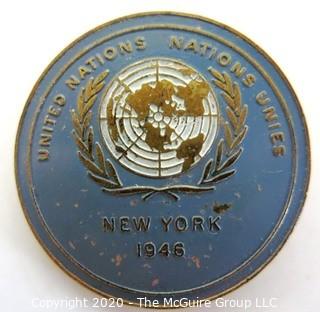 1946 United Nations Pin, New York (from the personal collection of Clifford Evans, journalist)