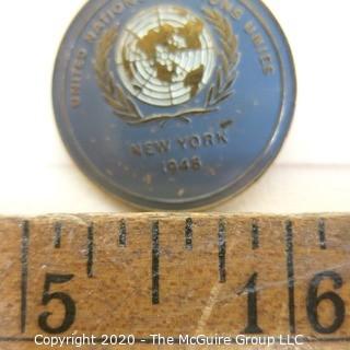 1946 United Nations Pin, New York (from the personal collection of Clifford Evans, journalist)