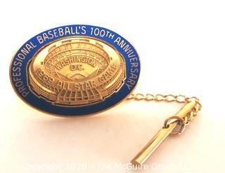 1969 All Star Game, Washington DC, Senators Professional Baseball's 100th Anniversary Press Pin. Sports Baseball Memorabilia. (from the personal collection of Clifford Evans, journalist)