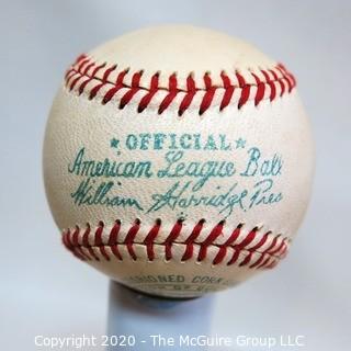 Vintage Reach Official American League "Harridge" Ball, Number 0; Baseball, New in Box.    